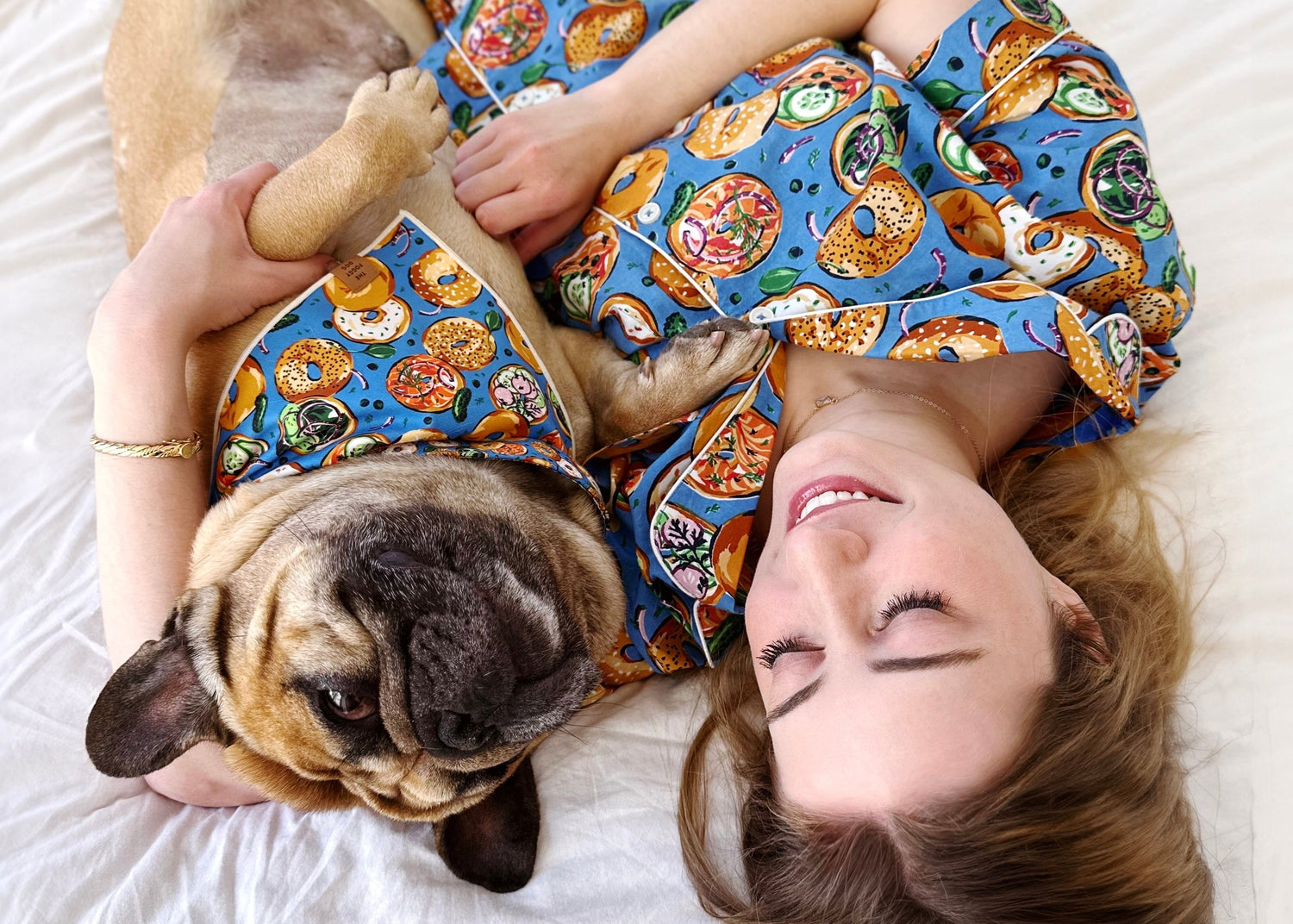 Printfresh Bagels & Schmear Pajamas and Dog Bandana The Foggy Dog