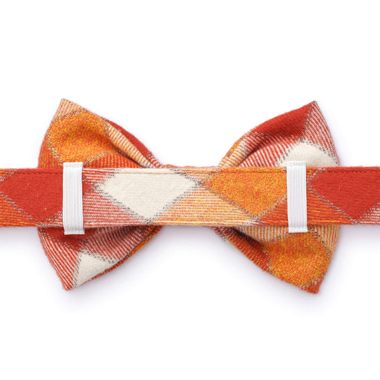 Pumpkin Spice Plaid Flannel Bow Tie Collar