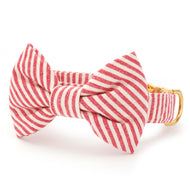 Red Stripe Bow Tie Collar from The Foggy Dog