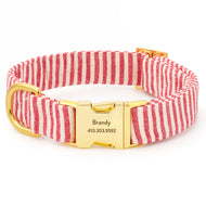 Red Stripe Dog Collar from The Foggy Dog