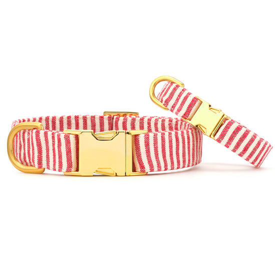 Red Stripe Dog Collar from The Foggy Dog