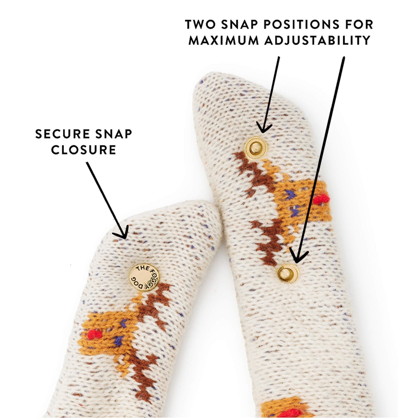 Reindeer Knit Dog Bandana from The Foggy Dog