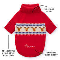 Reindeer Fair Isle Dog Sweater from The Foggy Dog