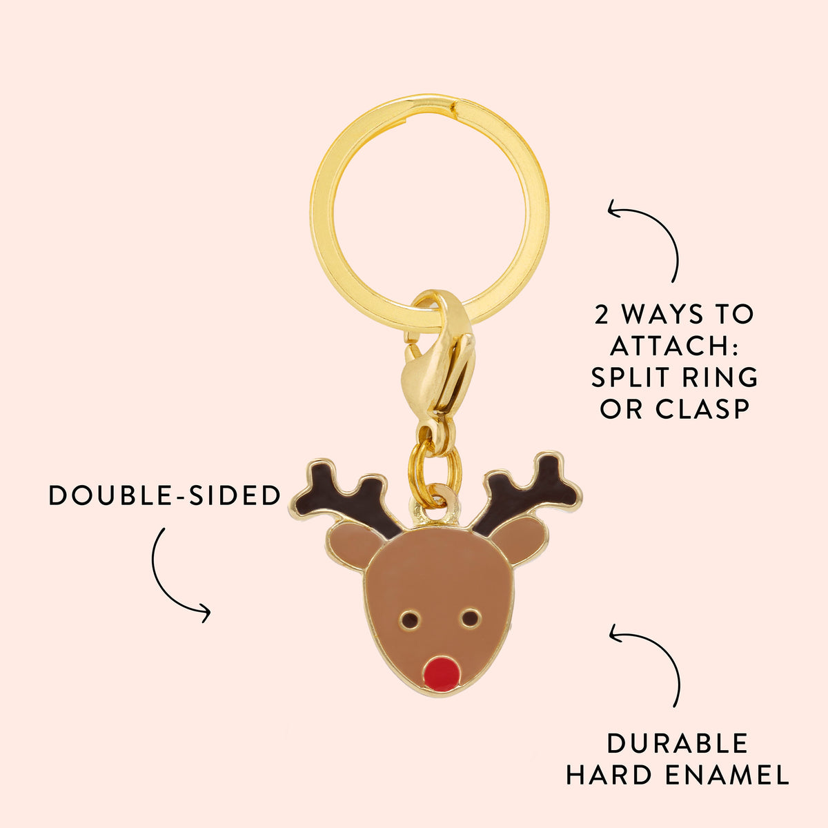 Reindeer Collar Charm view 2