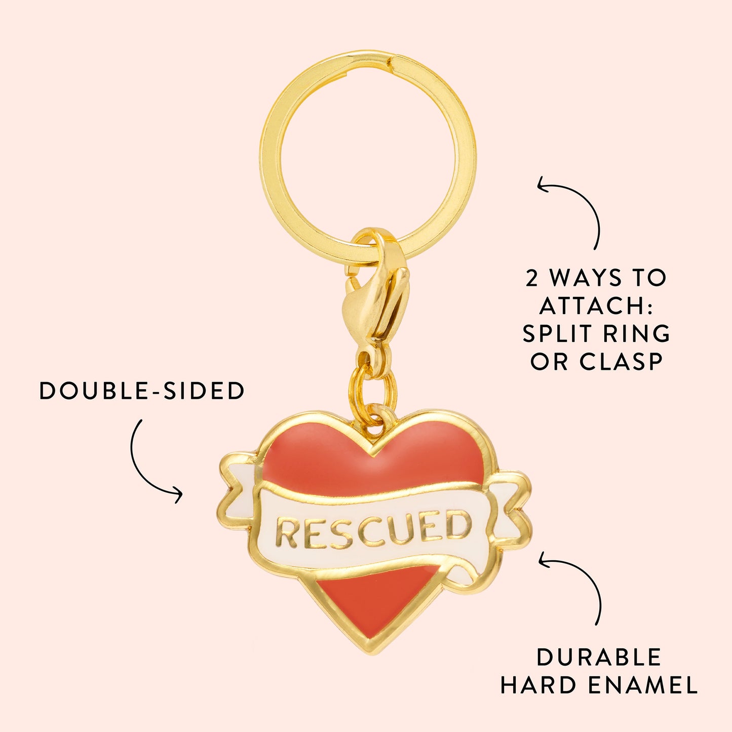 Rescued With Love Collar Charm from The Foggy Dog