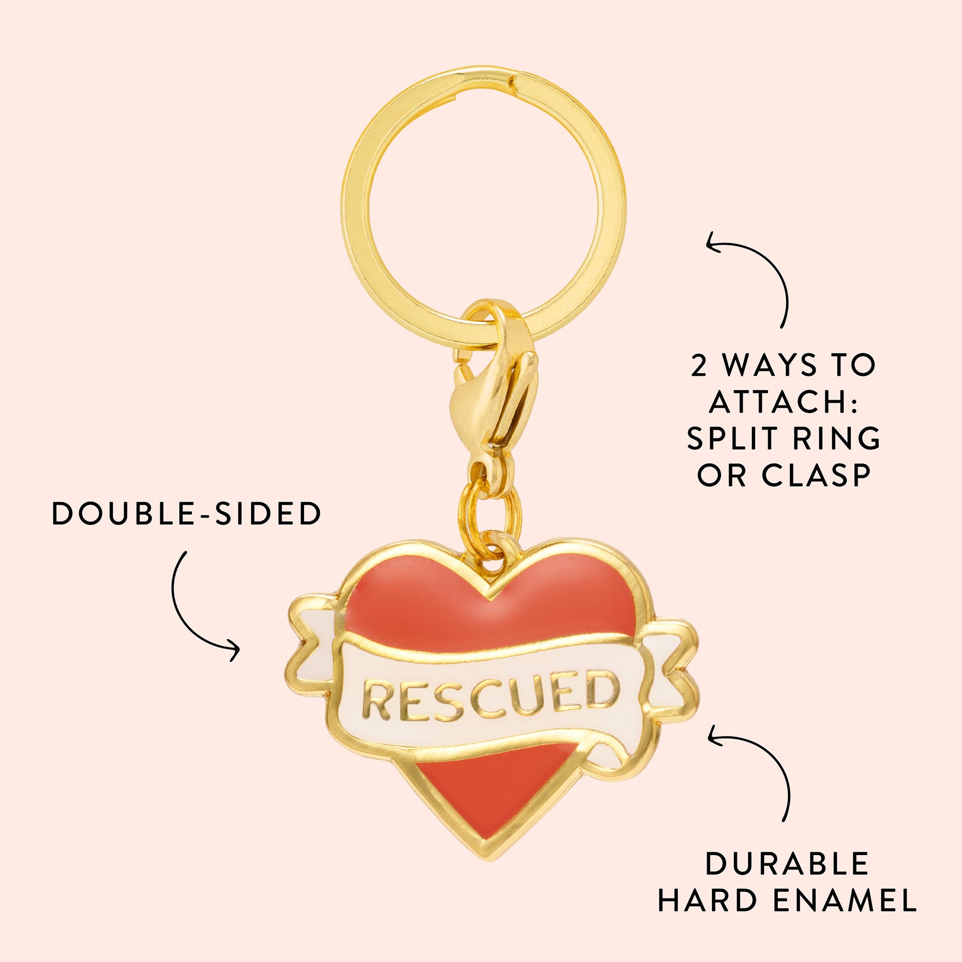 Rescued With Love Collar Charm from The Foggy Dog