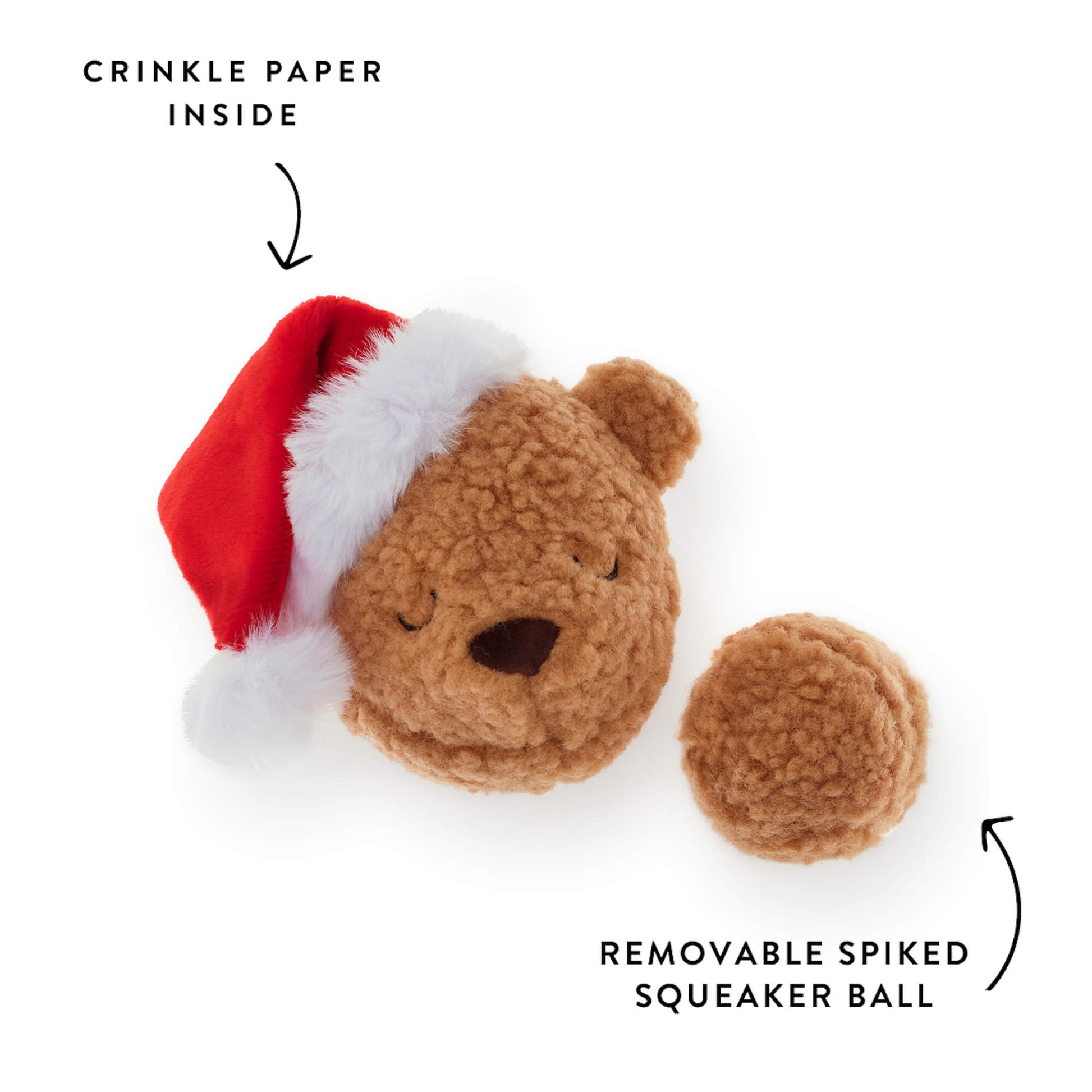 Santa Teddy Bear 2-in-1 Bounce Dog Toy from The Foggy Dog