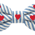 Striped Hearts Embroidered Dog Bow Tie