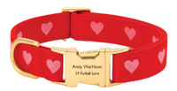 Hearts Embroidered Dog Collar view 1