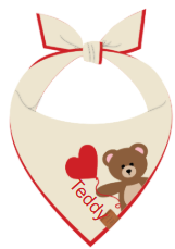 Teddy Bear Applique Dog Bandana view 1