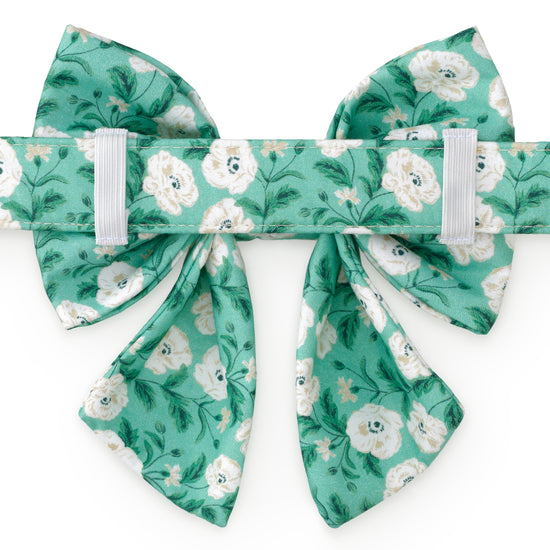 Seafoam Poppies Lady Bow Collar from The Foggy Dog