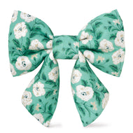 Seafoam Poppies Lady Dog Bow from The Foggy Dog