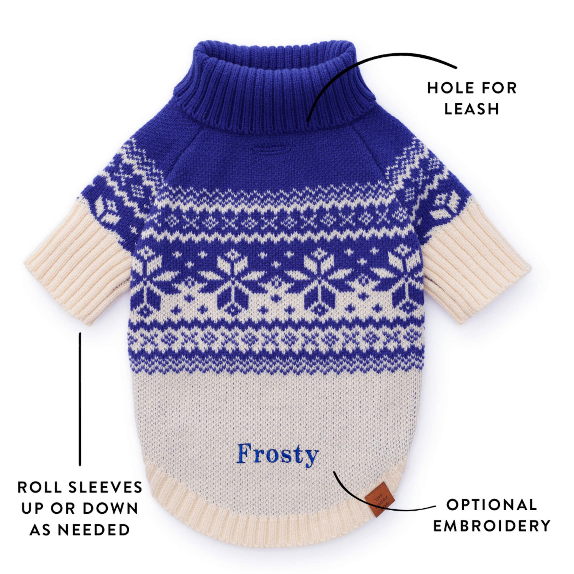 Snow Day Fair Isle Dog Sweater from The Foggy Dog