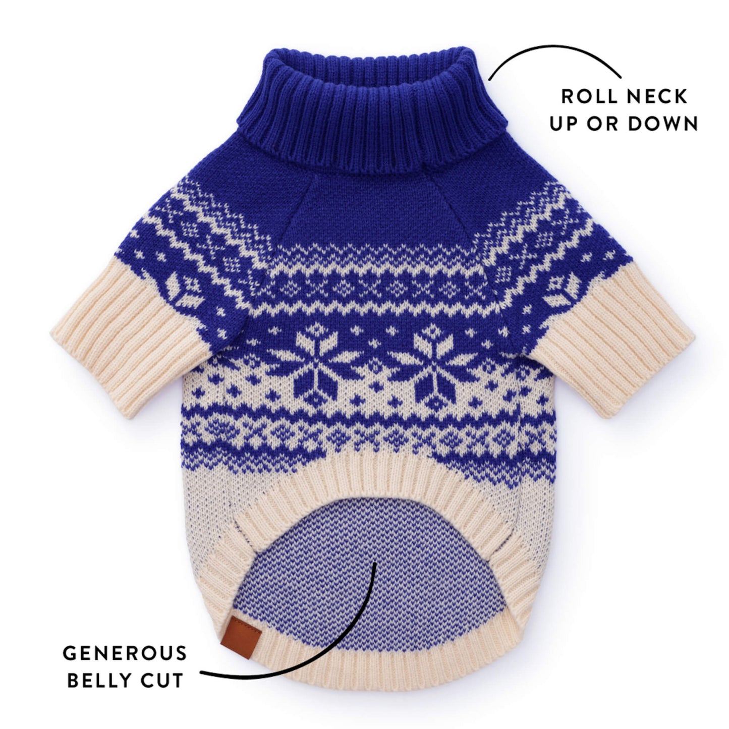 Snow Day Fair Isle Dog Sweater from The Foggy Dog