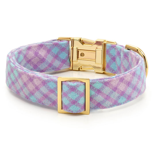 Sorbet Plaid Flannel Dog Collar from The Foggy Dog