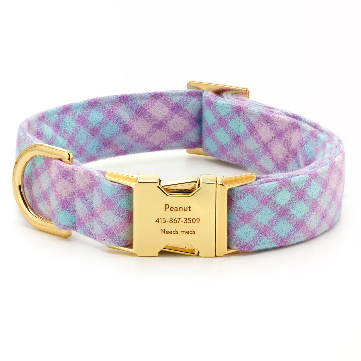 Sorbet Plaid Flannel Dog Collar from The Foggy Dog