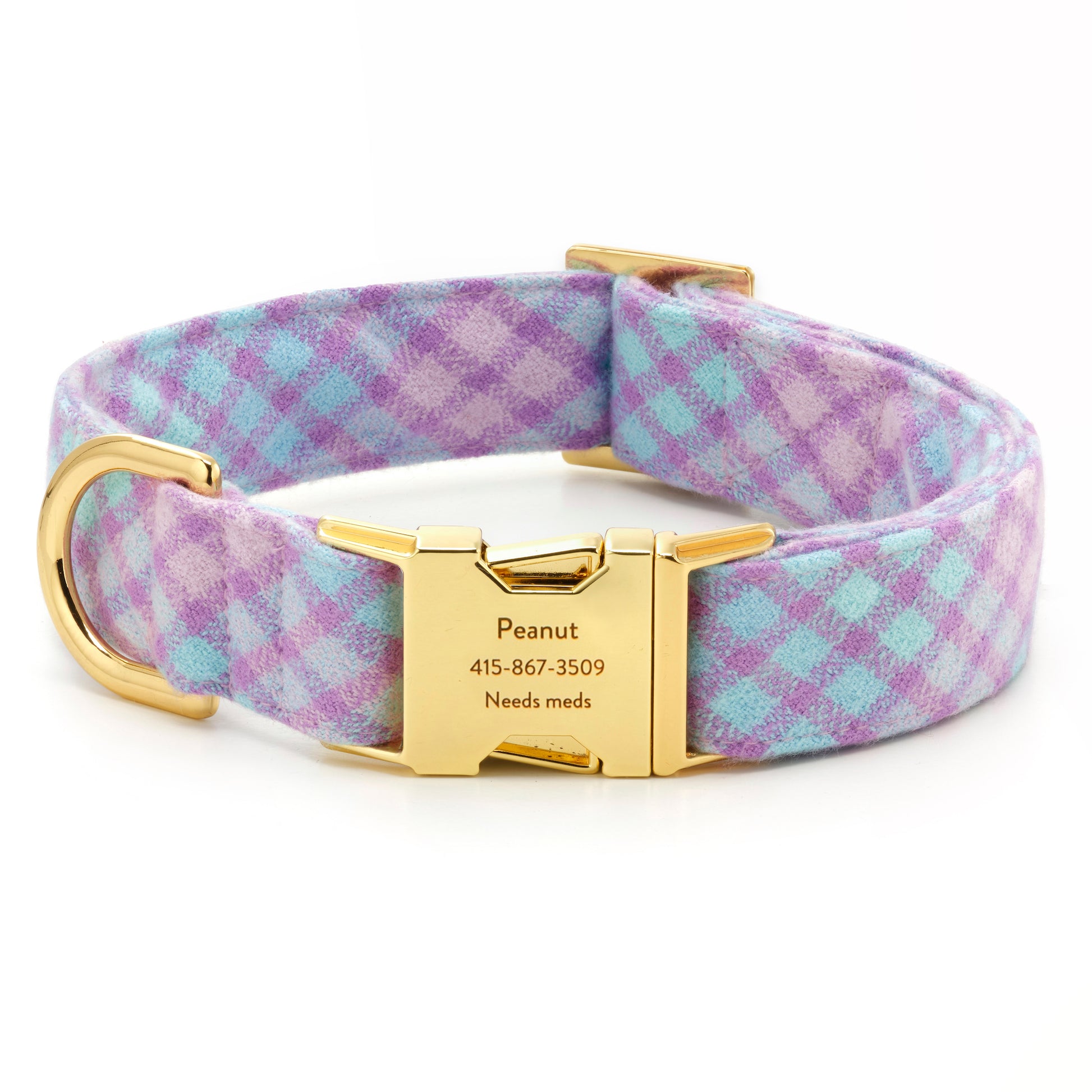 Sorbet Plaid Flannel Dog Collar from The Foggy Dog