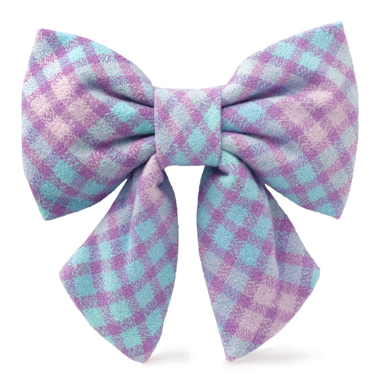 Sorbet Plaid Flannel Lady Dog Bow from The Foggy Dog