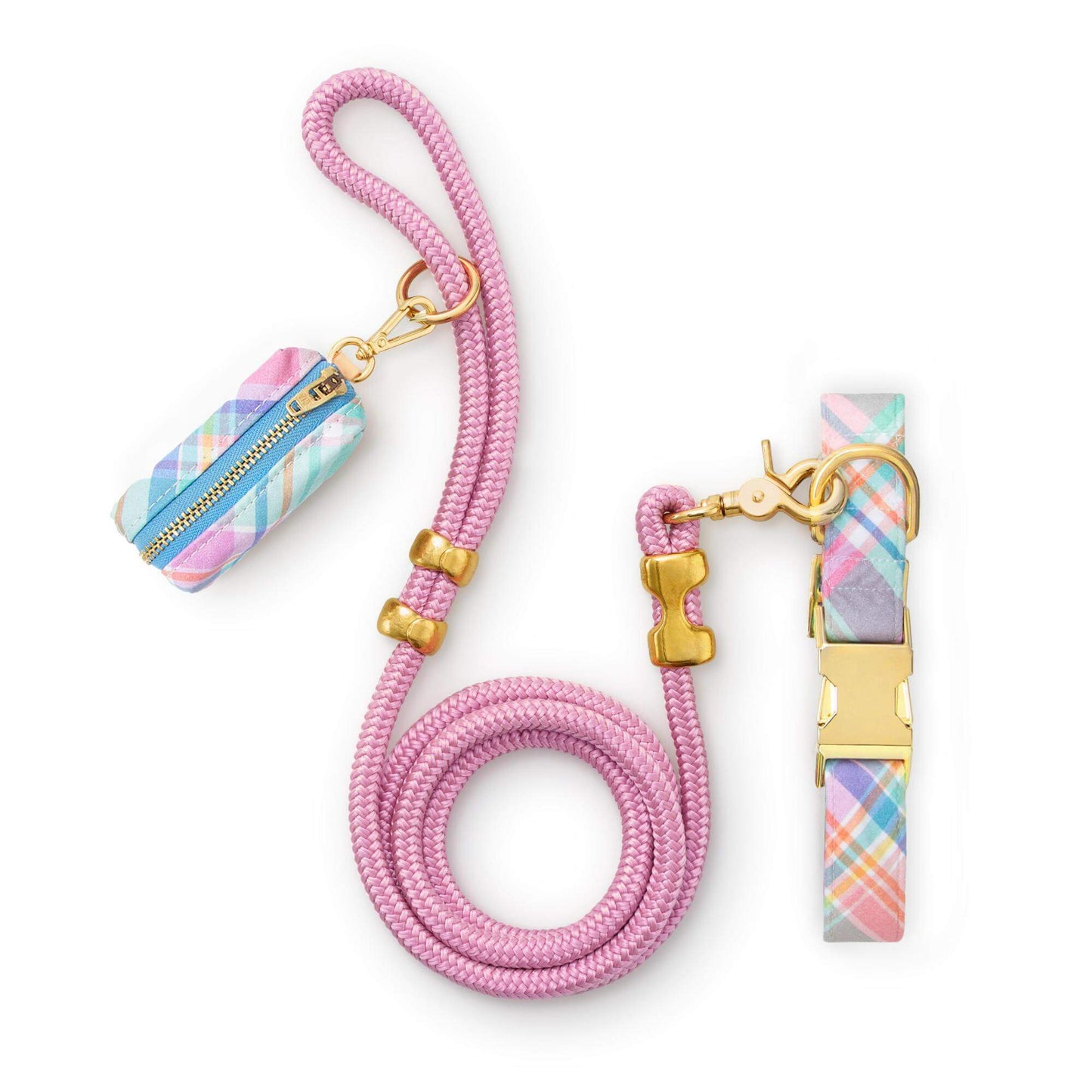 Blooming Plaid Collar Walk Set from The Foggy Dog