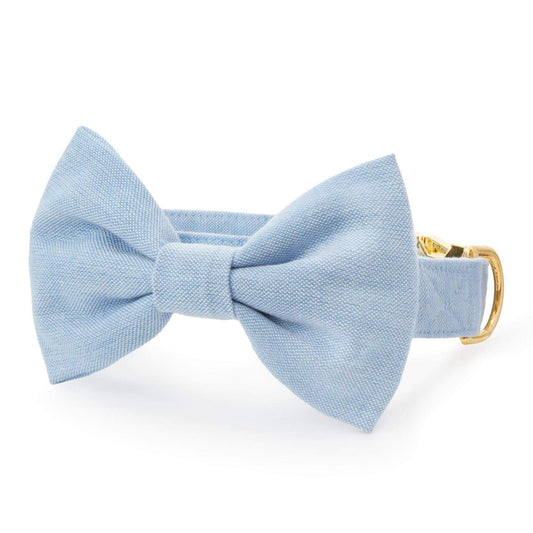 Blue Chambray Bow Tie Collar from The Foggy Dog