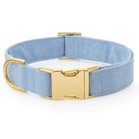 Blue Chambray Dog Collar from The Foggy Dog