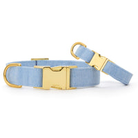Blue Chambray Dog Collar from The Foggy Dog