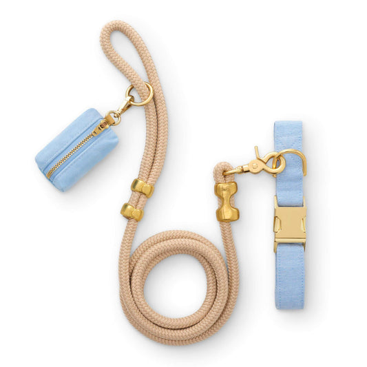 Blue Chambray Collar Walk Set
from The Foggy Dog
