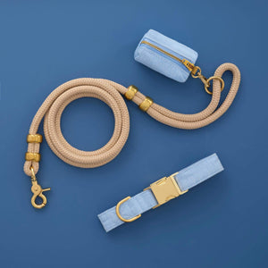Blue Chambray Collar Walk Set from The Foggy Dog