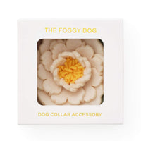 Ivory Peony Dog Collar Flower from The Foggy Dog