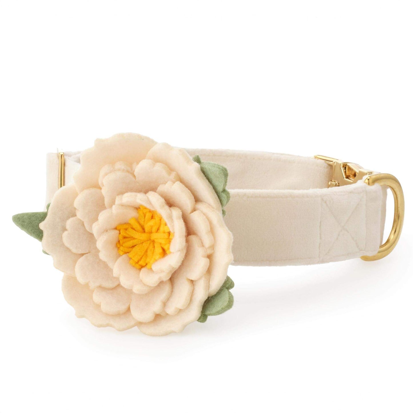 Ivory Peony Dog Collar Flower Set from The Foggy Dog