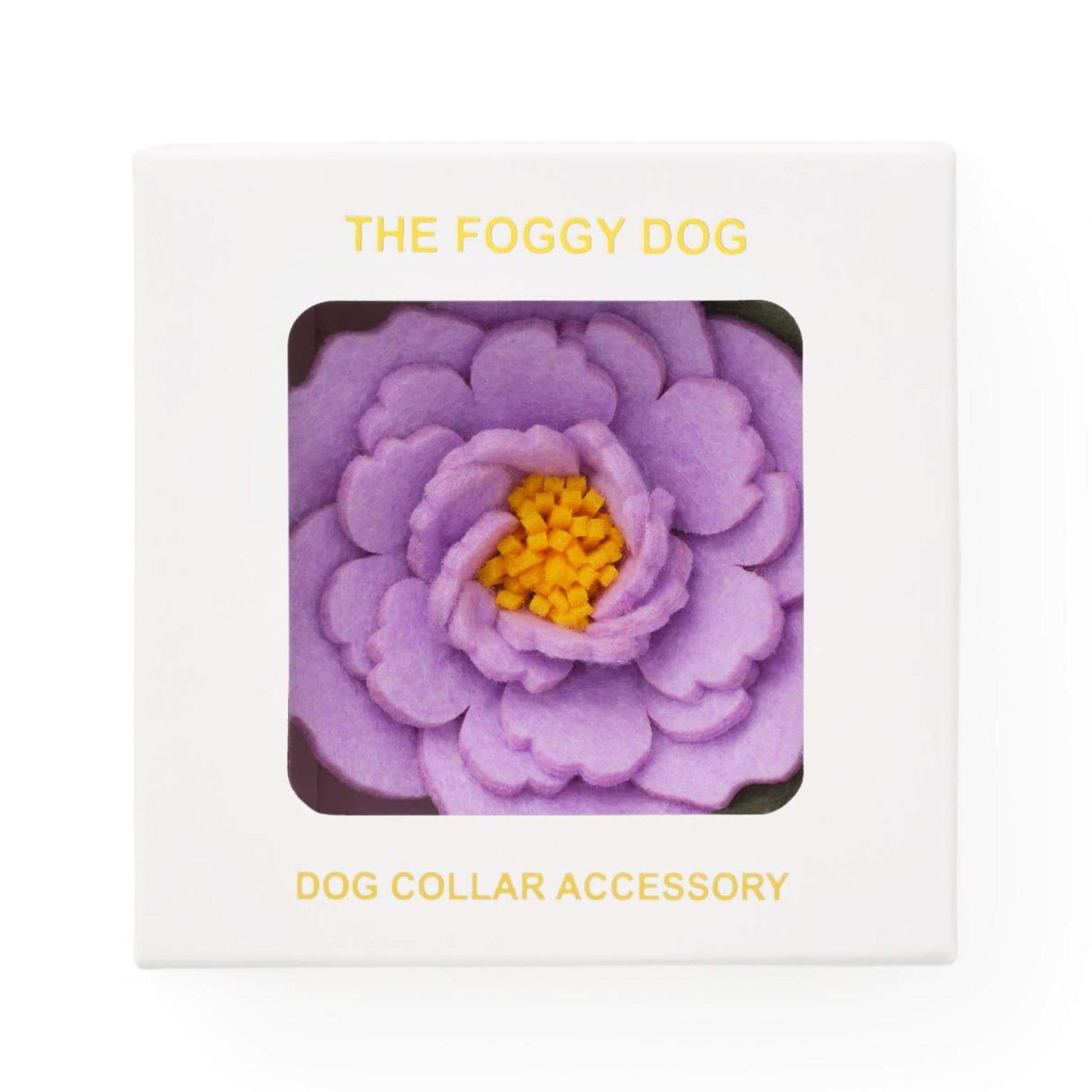 Lilac Peony Dog Collar Flower from The Foggy Dog