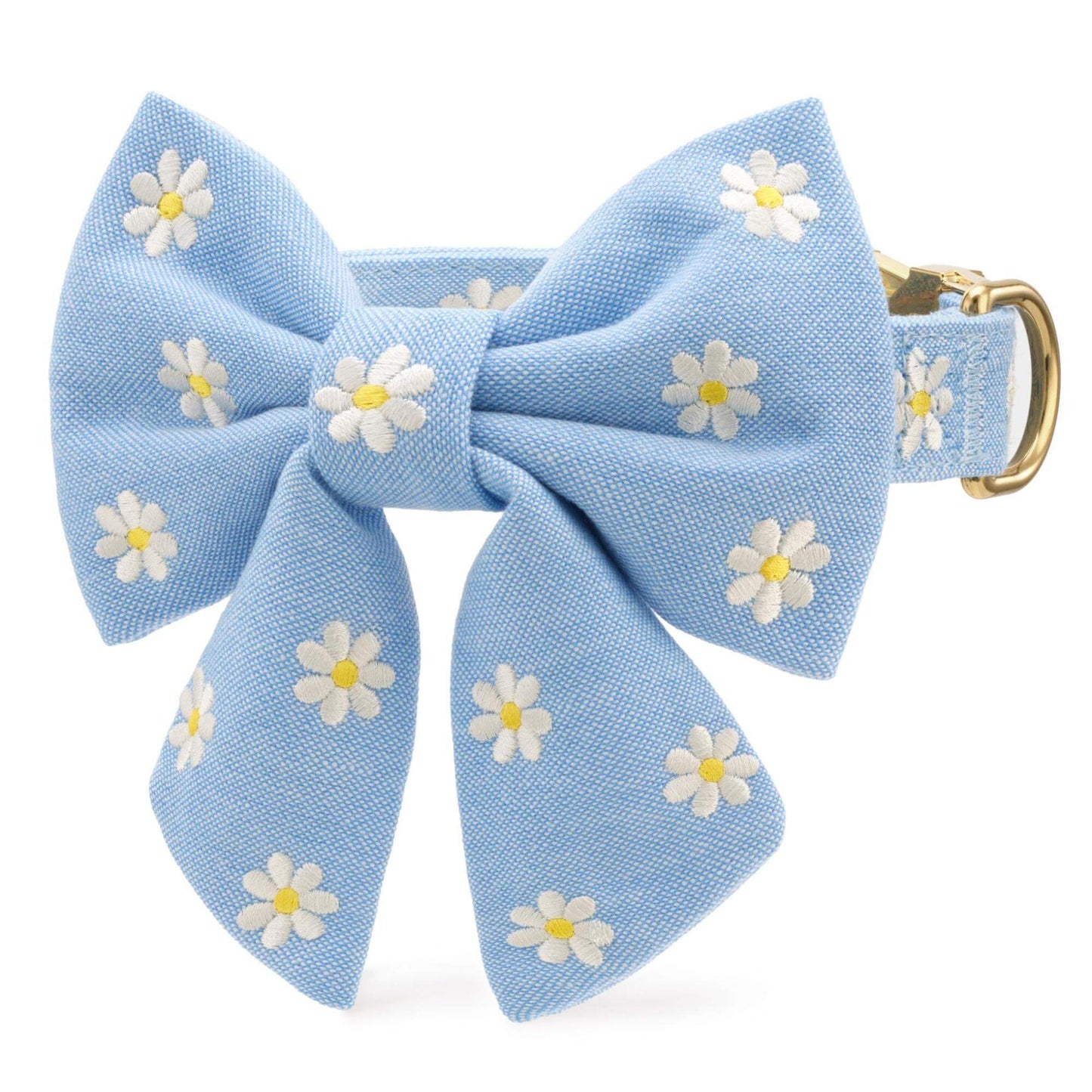 Daisy Embroidered Lady Bow Collar from The Foggy Dog