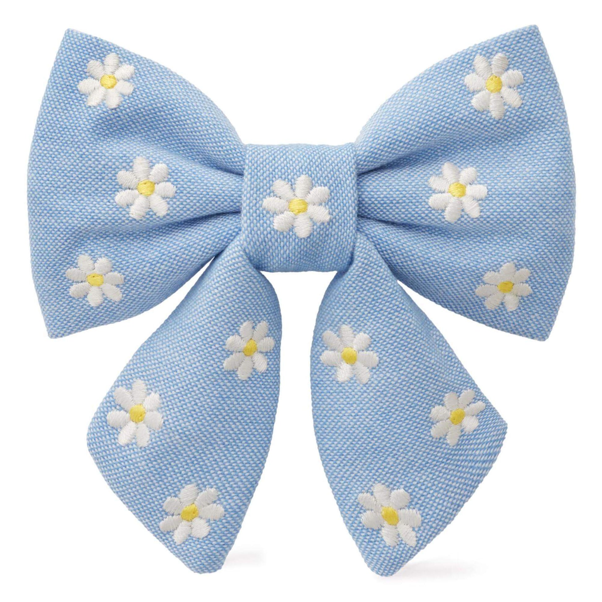 Daisy Embroidered Lady Dog Bow from The Foggy Dog