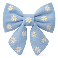 Daisy Embroidered Lady Dog Bow from The Foggy Dog