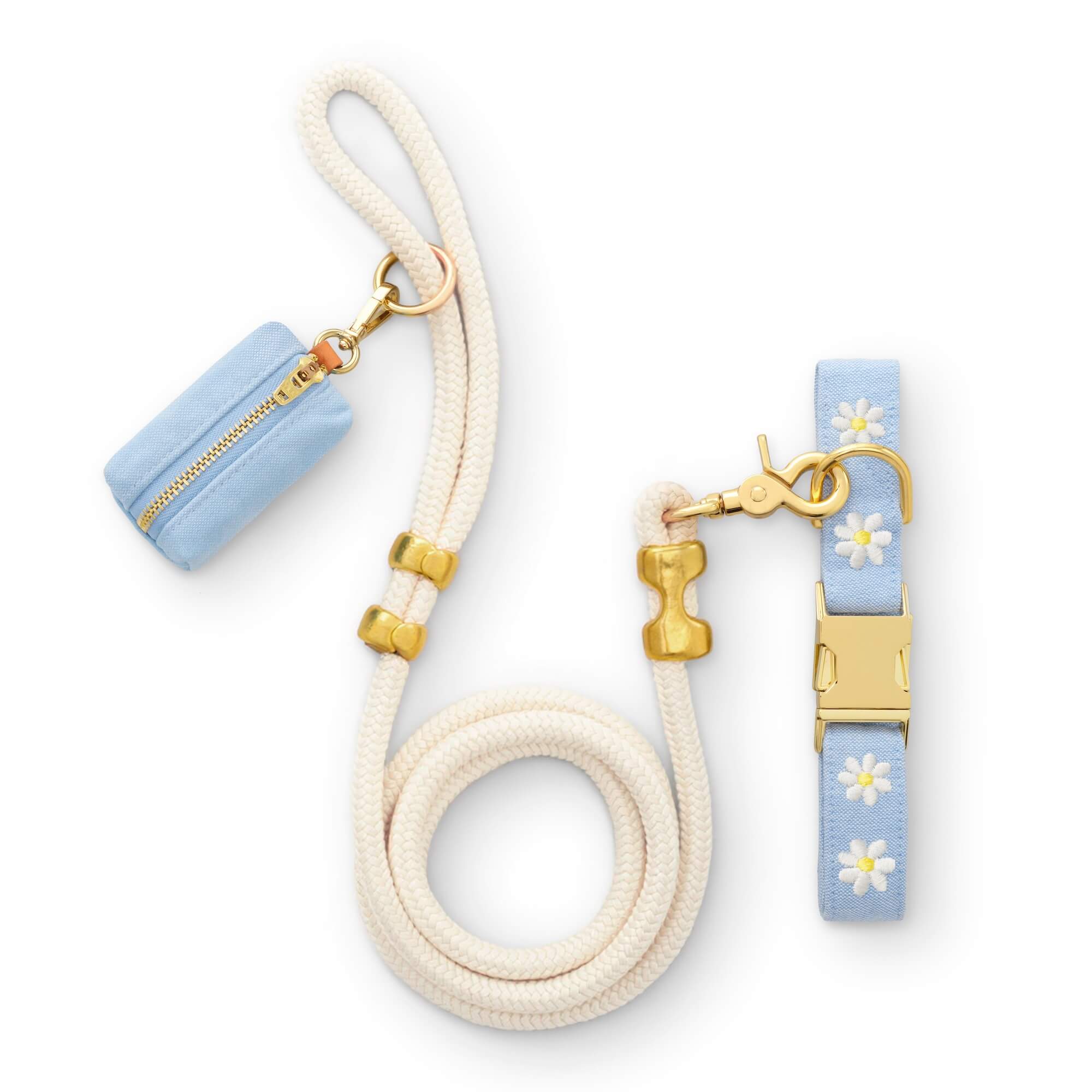 Daisy Embroidered Collar Walk Set – The Foggy Dog