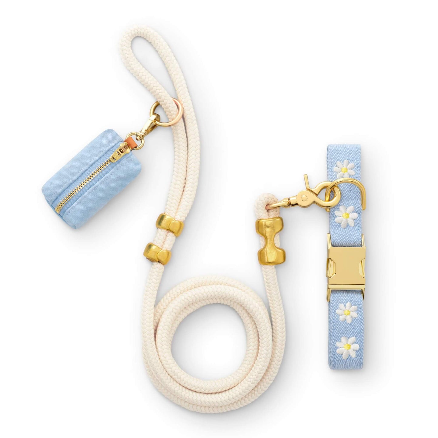 Daisy Embroidered Collar Walk Set from The Foggy Dog