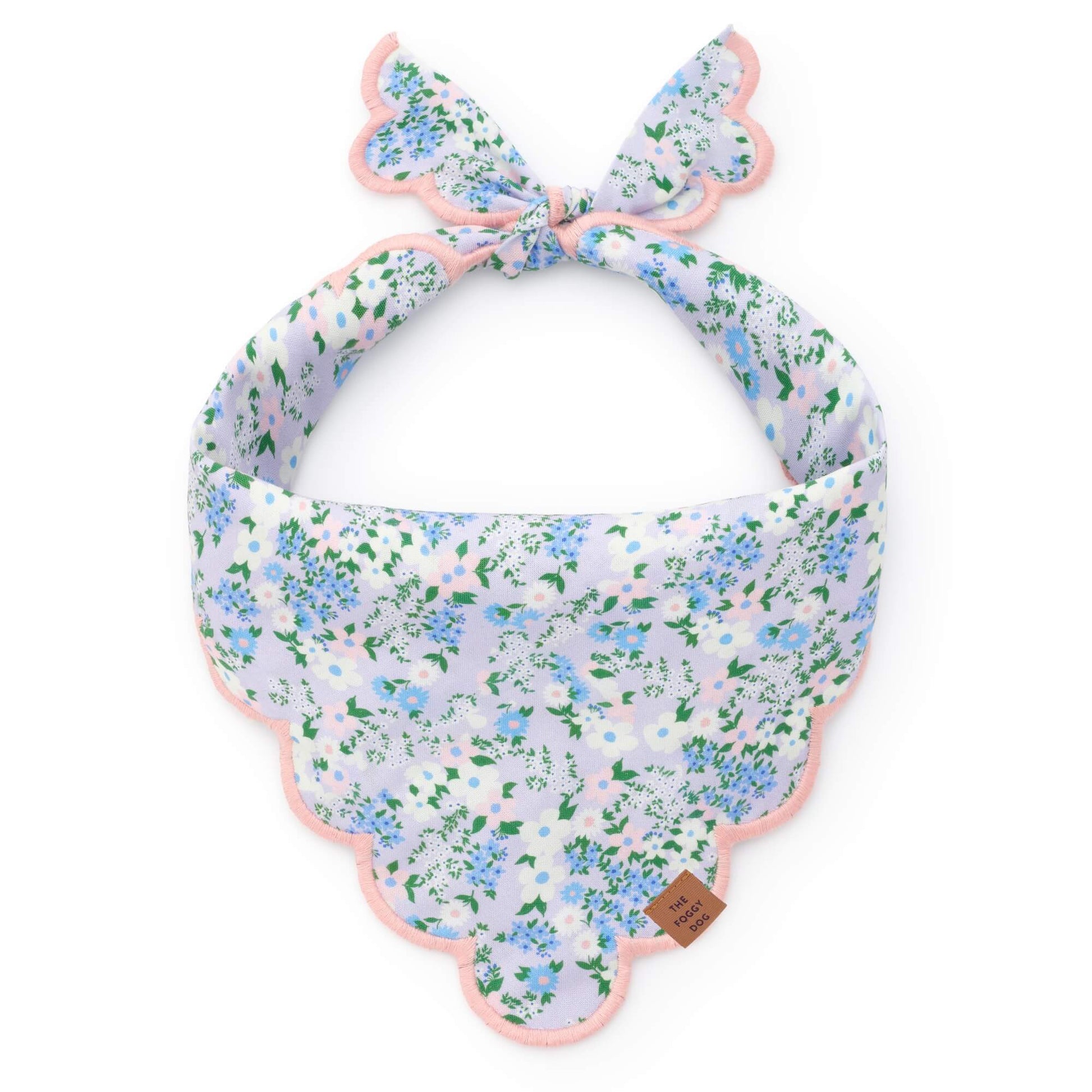 Flora Scalloped Dog Bandana from The Foggy Dog