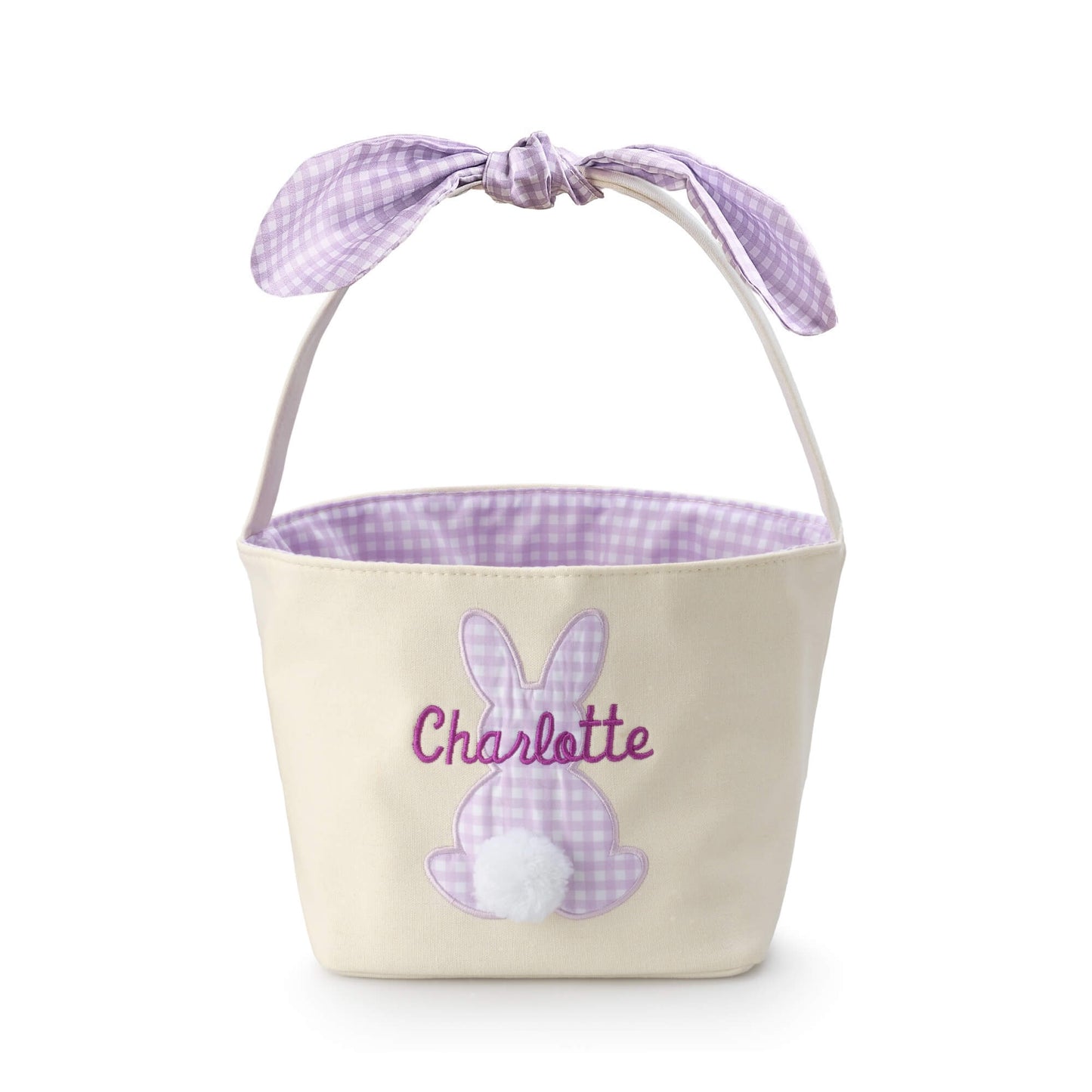 Lavender Gingham Easter Basket from The Foggy Dog