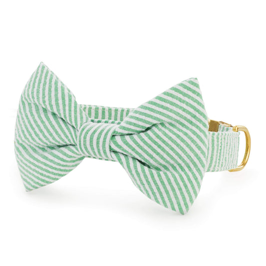 Green Seersucker Bow Tie Collar from The Foggy Dog