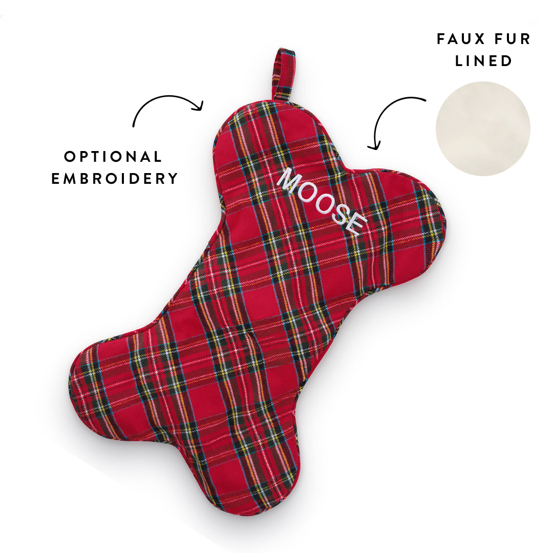 Tartan Plaid Dog Christmas Stocking from The Foggy Dog