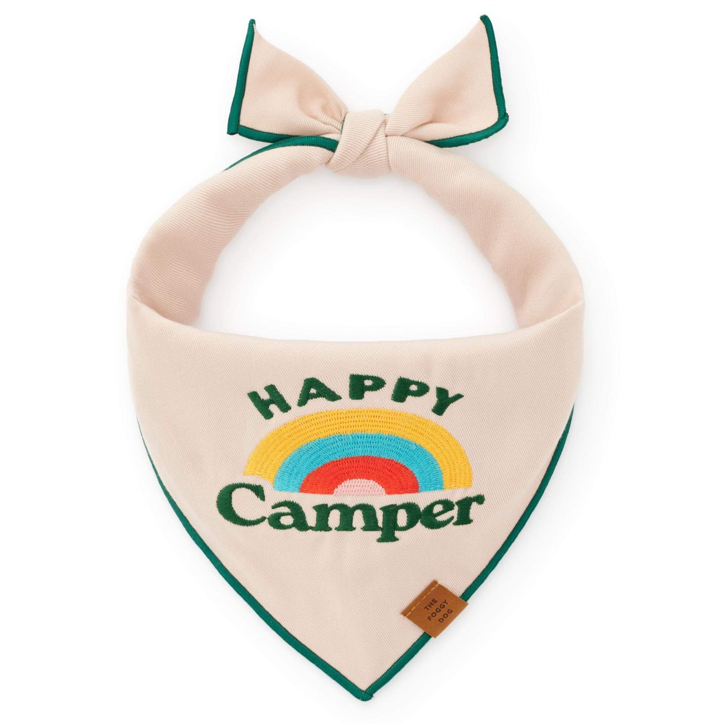 Happy Camper Embroidered Dog Bandana from The Foggy Dog