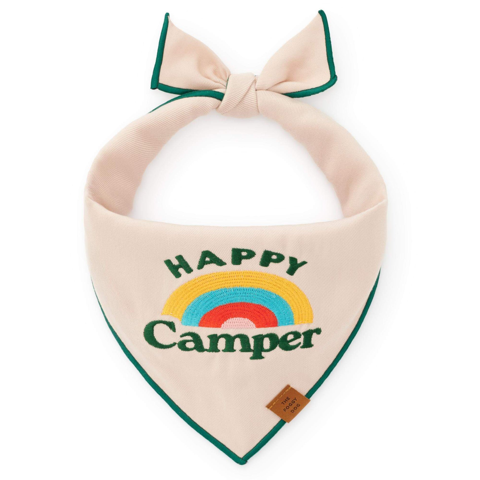 Happy Camper Embroidered Dog Bandana from The Foggy Dog
