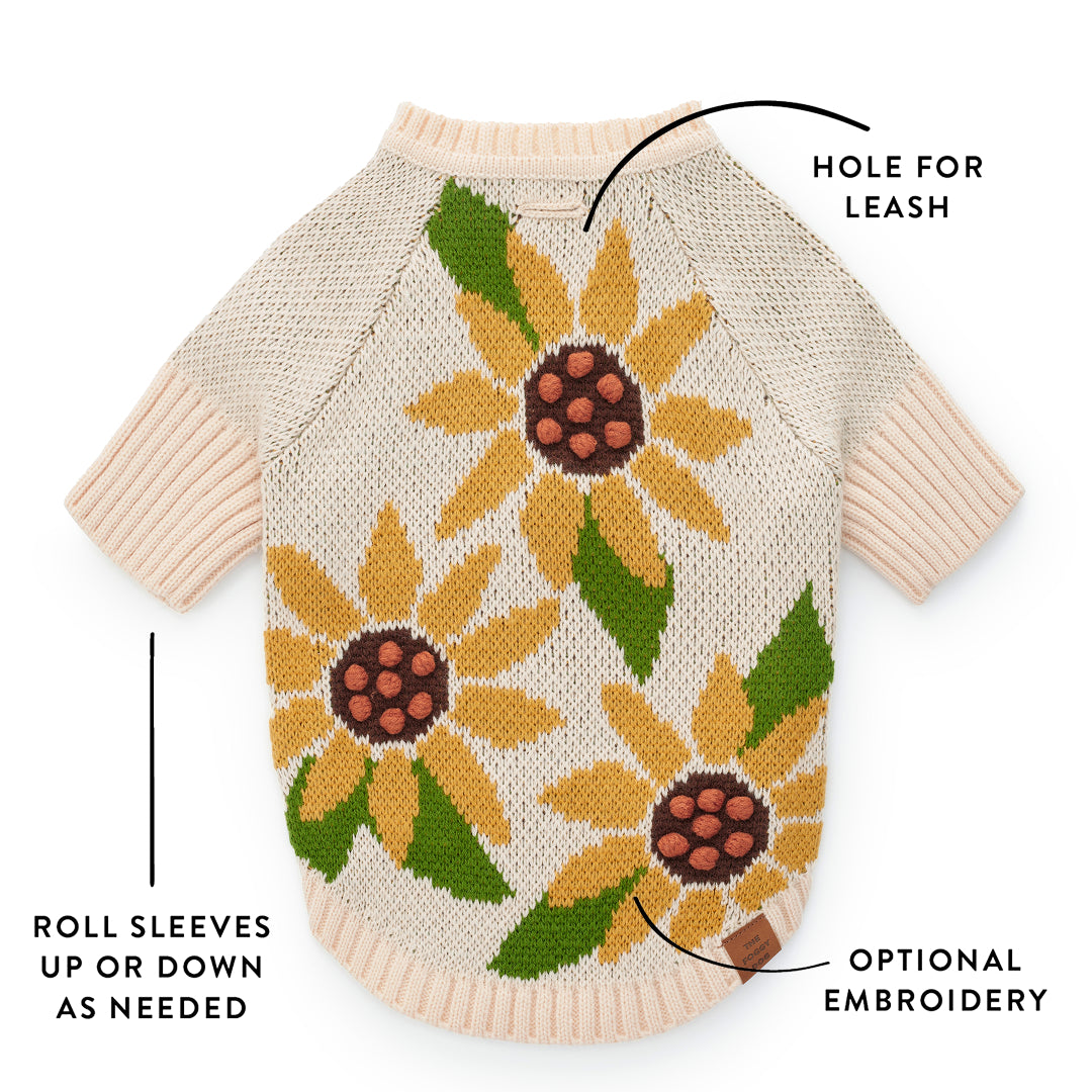 Sunflower Dog Sweater from The Foggy Dog