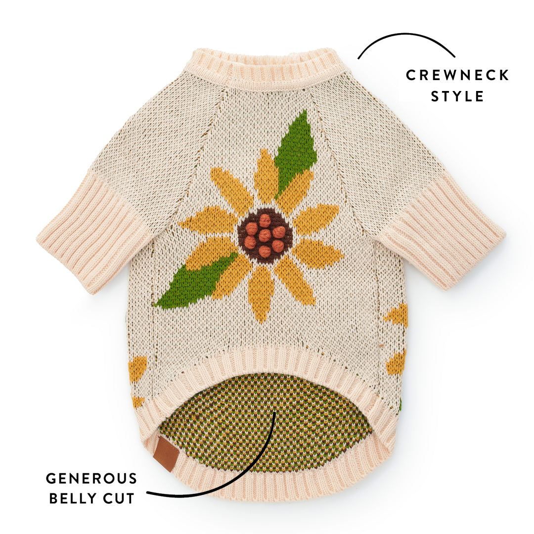 Sunflower Dog Sweater from The Foggy Dog
