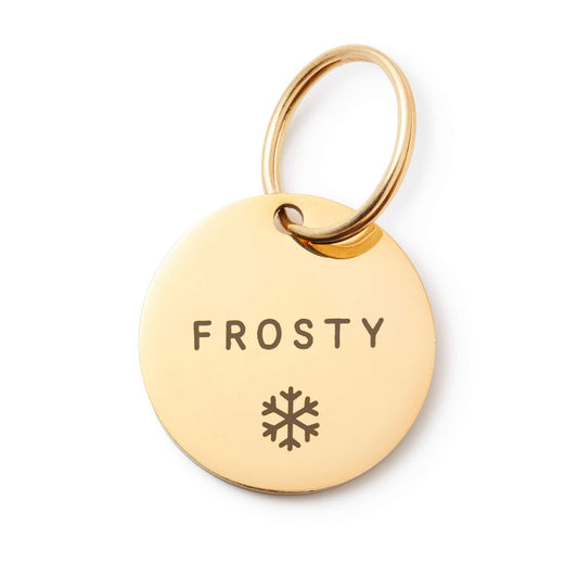 Circle Pet ID Tag: Snowflake Icon from The Foggy Dog