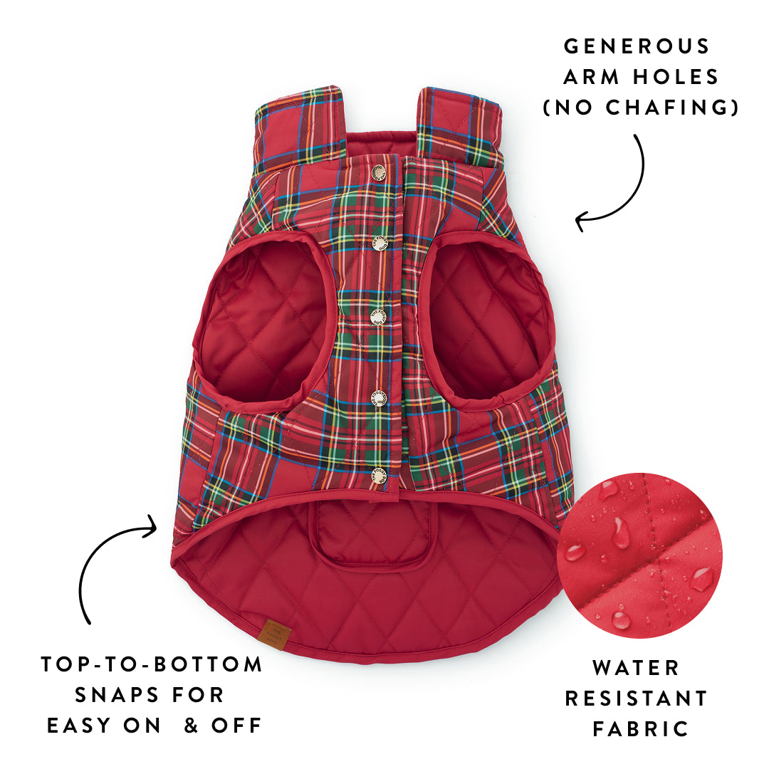 Tartan Reversible Dog Jacket from The Foggy Dog