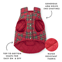 Tartan Reversible Dog Jacket from The Foggy Dog