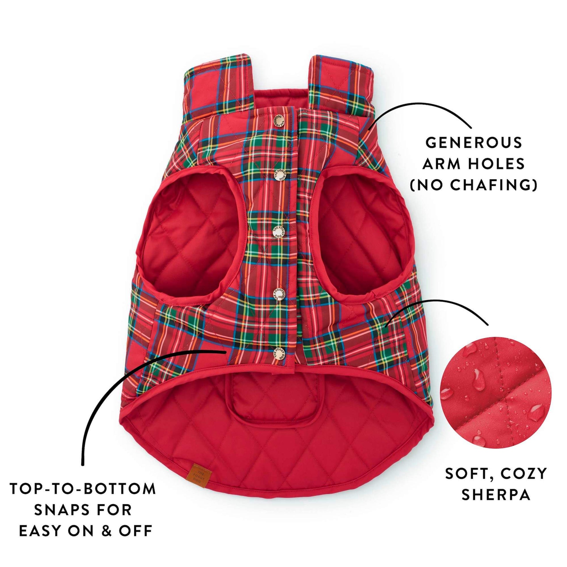 Tartan Reversible Dog Jacket from The Foggy Dog
