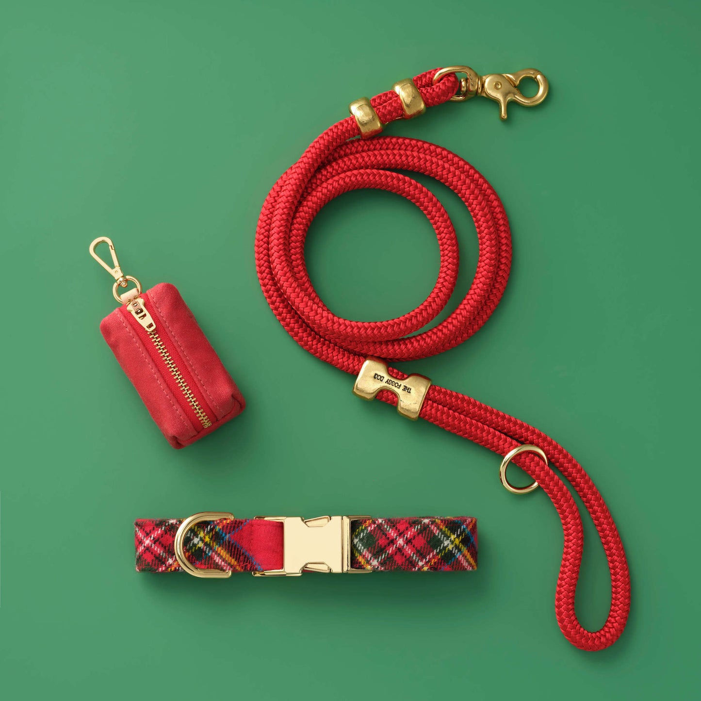 Tartan Plaid Flannel Collar Walk Set