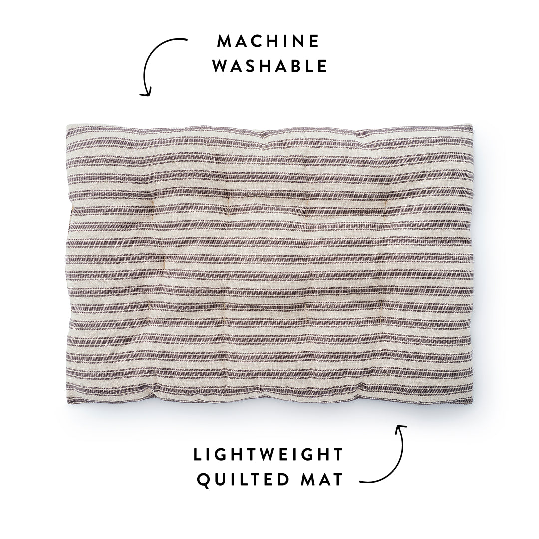 Ticking Stripe Dog Travel Mat from The Foggy Dog